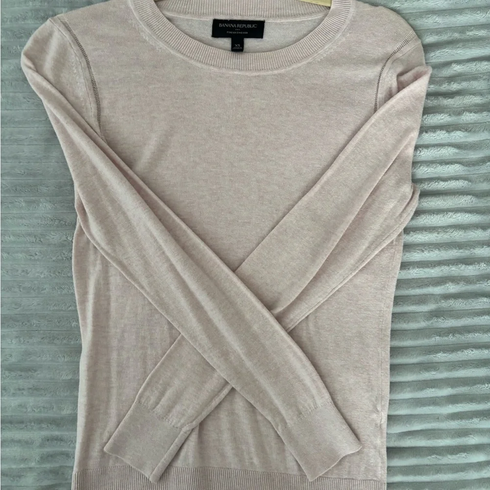 Banana Republic Light Pink Forever Crew Neck Sweater - Picture 7 of 9